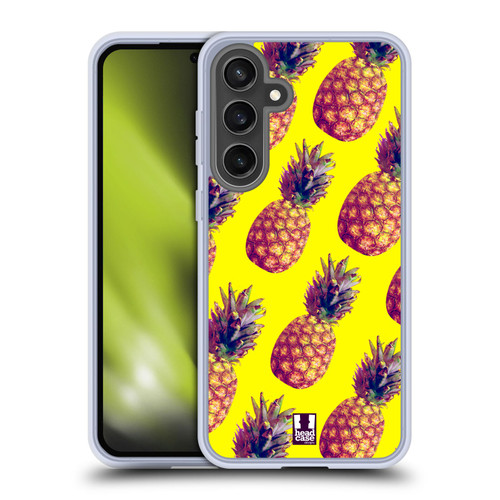 Head Case Designs Neon Prints Pineapple Soft Gel Case for Samsung Galaxy S24 FE & MagSafe