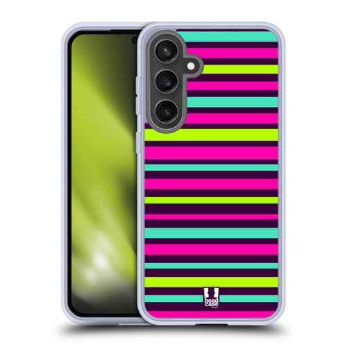 Head Case Designs Neon Prints Stripes Soft Gel Case for Samsung Galaxy S24 FE & MagSafe