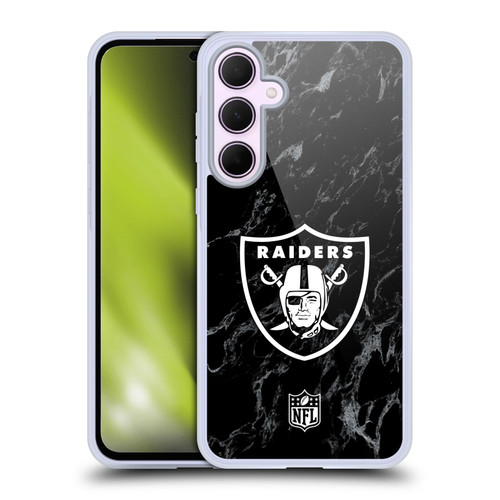 NFL Las Vegas Raiders Graphics Coloured Marble Soft Gel Case for Samsung Galaxy A35 5G