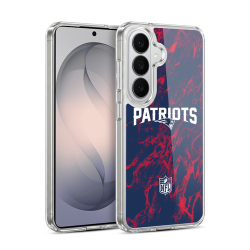 NFL New England Patriots Graphics Coloured Marble Soft Gel Case for Samsung Galaxy S26 Plus