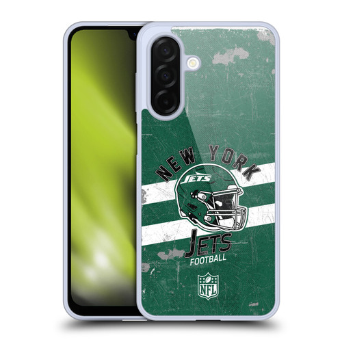 NFL New York Jets Logo Art Helmet Distressed Soft Gel Case for Samsung Galaxy A26 5G