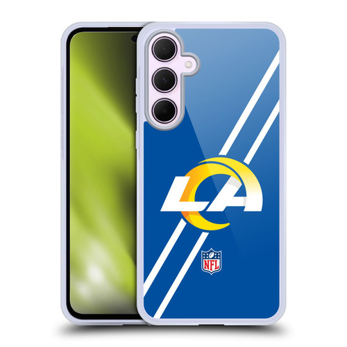 NFL Los Angeles Rams Logo Stripes Soft Gel Case for Samsung Galaxy A35 5G
