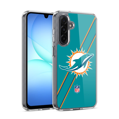 NFL Miami Dolphins Logo Stripes Soft Gel Case for Samsung Galaxy A17 4G / 5G