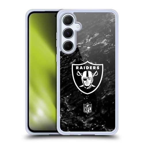 NFL Las Vegas Raiders Artwork Marble Soft Gel Case for Samsung Galaxy A55 5G