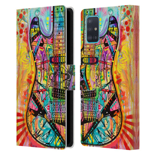 Dean Russo Pop Culture Guitar Leather Book Wallet Case Cover For Samsung Galaxy A51 (2019)