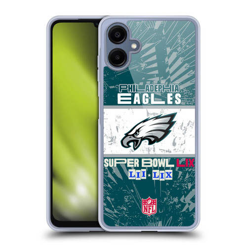 NFL 2025 Super Bowl LIX Champions Eagles All Wins Soft Gel Case for Samsung Galaxy A06 4G / 5G