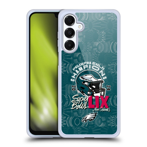 NFL 2025 Super Bowl LIX Champions Eagles Helmet With Pattern Soft Gel Case for Samsung Galaxy A16 5G & MagSafe