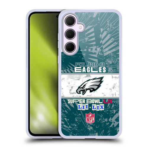 NFL 2025 Super Bowl LIX Champions Eagles All Wins Soft Gel Case for Samsung Galaxy A35 5G