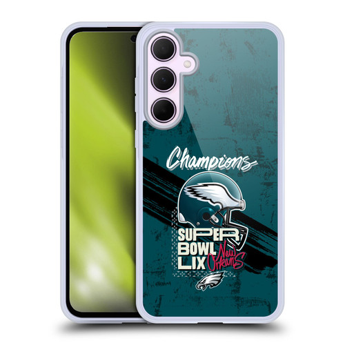 NFL 2025 Super Bowl LIX Champions Eagles Helmet Soft Gel Case for Samsung Galaxy A35 5G