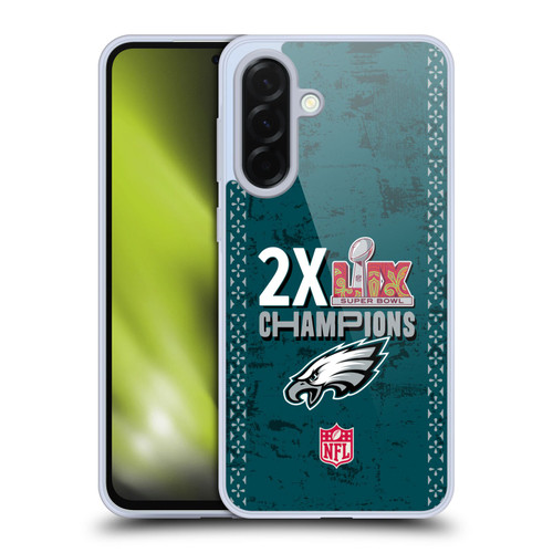 NFL 2025 Super Bowl LIX Champions Eagles 2X Champions Soft Gel Case for Samsung Galaxy A36 5G