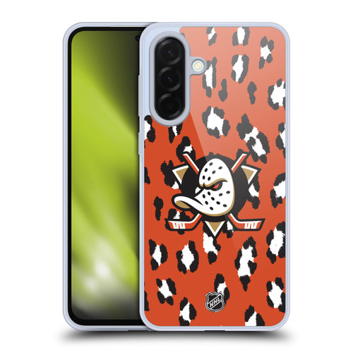 NHL Anaheim Ducks Leopard Pattern Soft Gel Case for Samsung Galaxy A36 5G