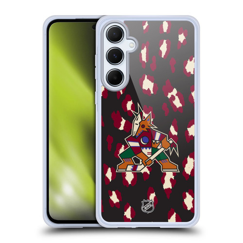 NHL Arizona Coyotes Leopard Pattern Soft Gel Case for Samsung Galaxy A55 5G