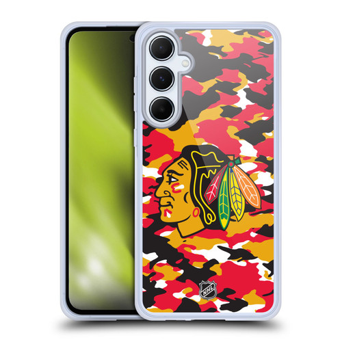NHL Chicago Blackhawks Camouflage Soft Gel Case for Samsung Galaxy A55 5G
