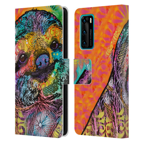 Dean Russo Wildlife 3 Sloth Leather Book Wallet Case Cover For Huawei P40 5G