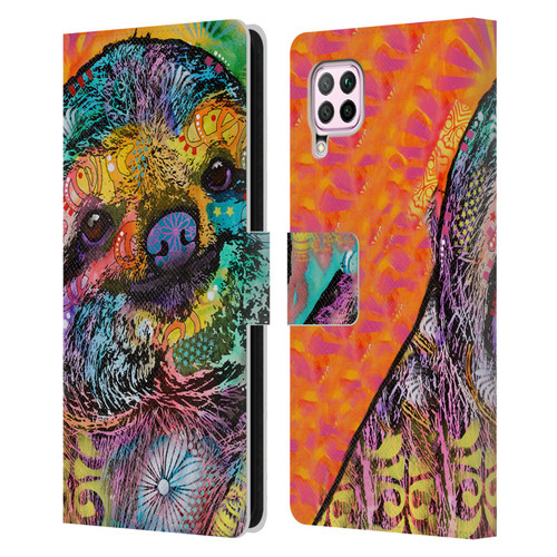 Dean Russo Wildlife 3 Sloth Leather Book Wallet Case Cover For Huawei Nova 6 SE / P40 Lite