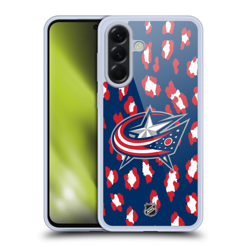 NHL Columbus Blue Jackets Leopard Pattern Soft Gel Case for Samsung Galaxy A56 5G