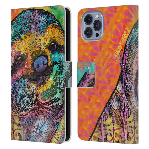 Dean Russo Wildlife 3 Sloth Leather Book Wallet Case Cover For Apple iPhone 14