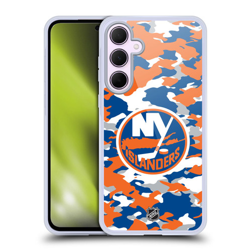 NHL New York Islanders Camouflage Soft Gel Case for Samsung Galaxy A35 5G