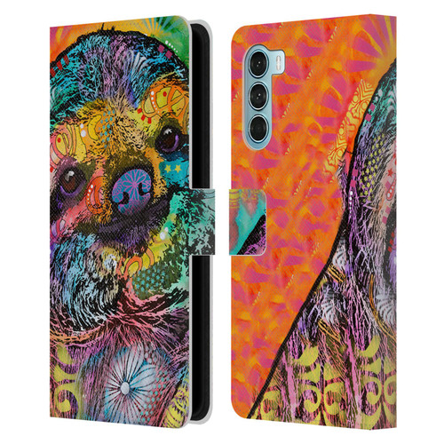 Dean Russo Wildlife 3 Sloth Leather Book Wallet Case Cover For Motorola Edge S30 / Moto G200 5G