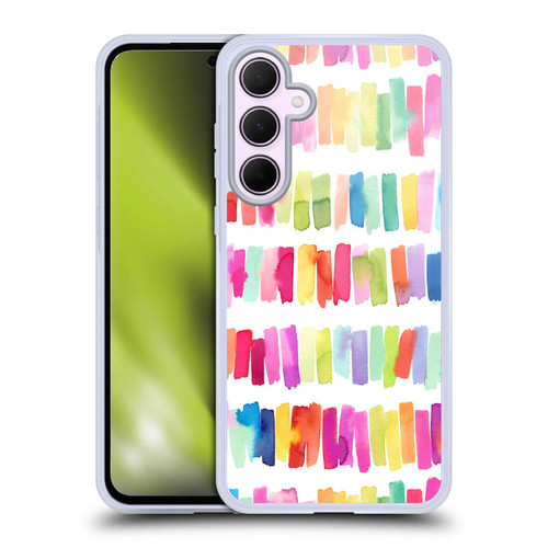 Ninola Colorful Geometric Rainbow Brushstrokes Soft Gel Case for Samsung Galaxy A35 5G