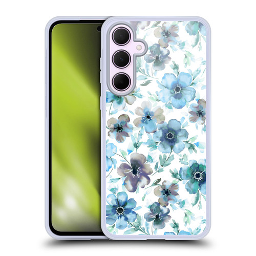 Ninola Pastel Beautiful Floral Blue Anemones Tulip Soft Gel Case for Samsung Galaxy A35 5G