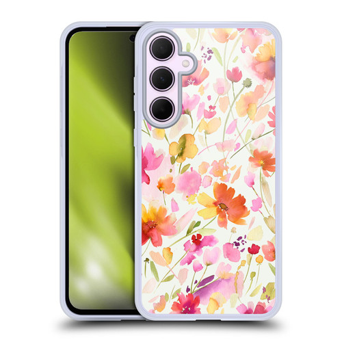 Ninola Pastel Beautiful Floral Cosmos Wildflowers Yellow Soft Gel Case for Samsung Galaxy A35 5G