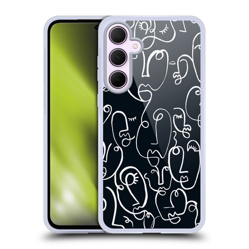 Ninola Freeform Patterns Faces Lineart Soft Gel Case for Samsung Galaxy A35 5G