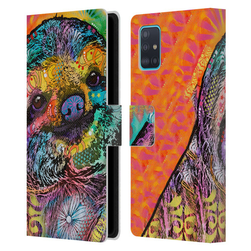 Dean Russo Wildlife 3 Sloth Leather Book Wallet Case Cover For Samsung Galaxy A51 (2019)