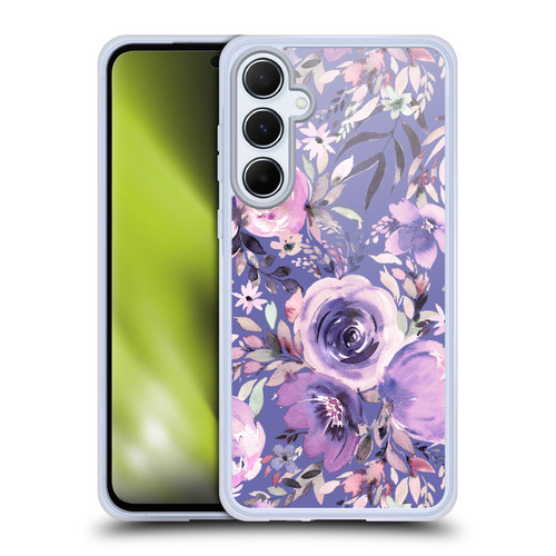 Ninola Lilac Floral Pastel Peony Roses Soft Gel Case for Samsung Galaxy A55 5G