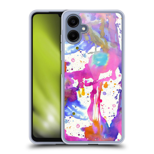 Ninola Watercolor Prints Pink Paint Splashes Soft Gel Case for Samsung Galaxy A06 4G / 5G