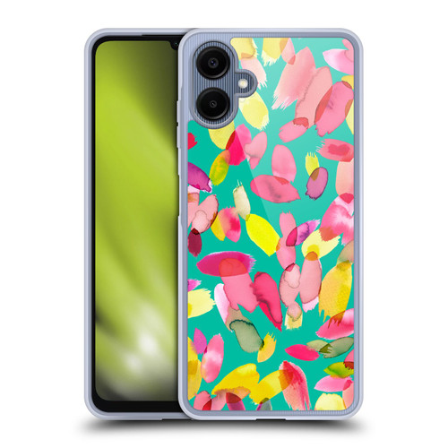 Ninola Watercolor Prints Teal Flower Petals Soft Gel Case for Samsung Galaxy A06 4G / 5G