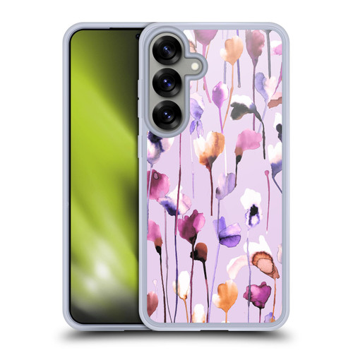 Ninola Lilac Floral Watery Flowers Purple Soft Gel Case for Samsung Galaxy S25+ & MagSafe
