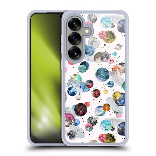 Ninola Colourful Patterns Space Planets White Soft Gel Case for Samsung Galaxy S25 & MagSafe