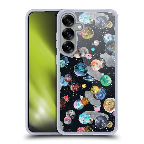 Ninola Colourful Patterns Space Planets Black Soft Gel Case for Samsung Galaxy S25+ & MagSafe