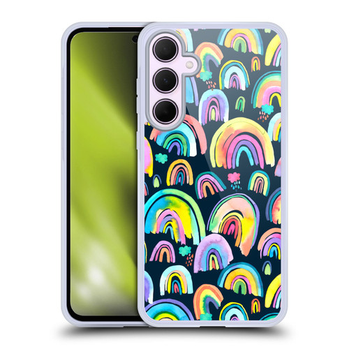 Ninola Patterns 4 New Rainbows Navy Multi Soft Gel Case for Samsung Galaxy A35 5G