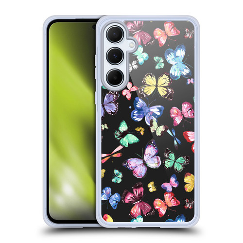 Ninola Patterns 4 Butterflies Black Multi Soft Gel Case for Samsung Galaxy A55 5G