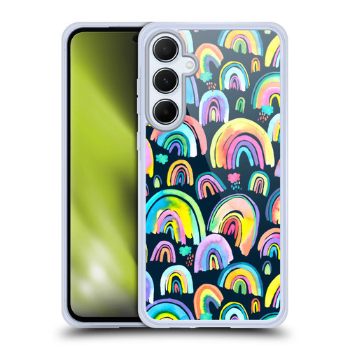 Ninola Patterns 4 New Rainbows Navy Multi Soft Gel Case for Samsung Galaxy A55 5G