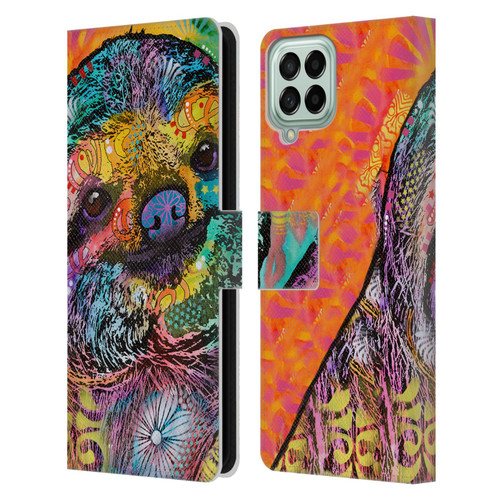 Dean Russo Wildlife 3 Sloth Leather Book Wallet Case Cover For Samsung Galaxy M33 (2022)
