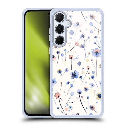 Ninola Floral Blue Soft Soft Gel Case for Samsung Galaxy A55 5G