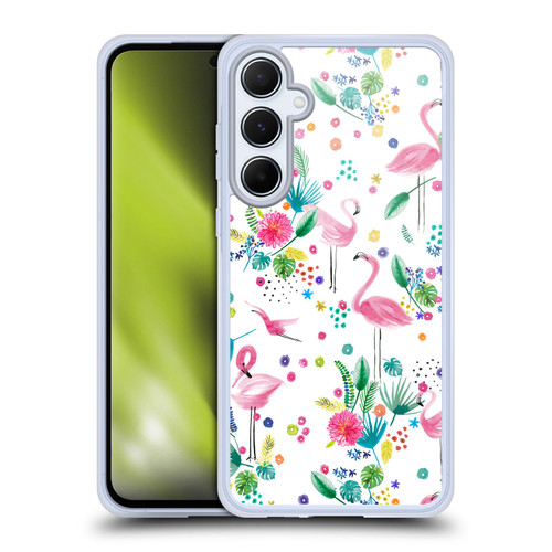 Ninola Summer Patterns Tropical Flamingo Soft Gel Case for Samsung Galaxy A55 5G