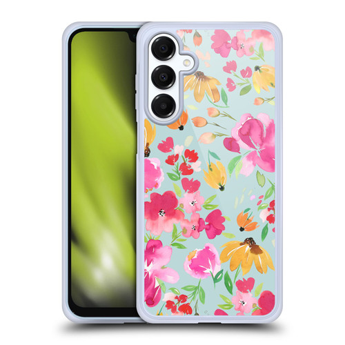 Ninola Spring Floral Flowers Blue Soft Gel Case for Samsung Galaxy A16 5G & MagSafe