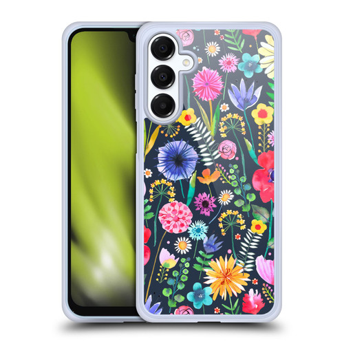 Ninola Spring Floral Flowers Spring Garden Navy Soft Gel Case for Samsung Galaxy A16 5G & MagSafe