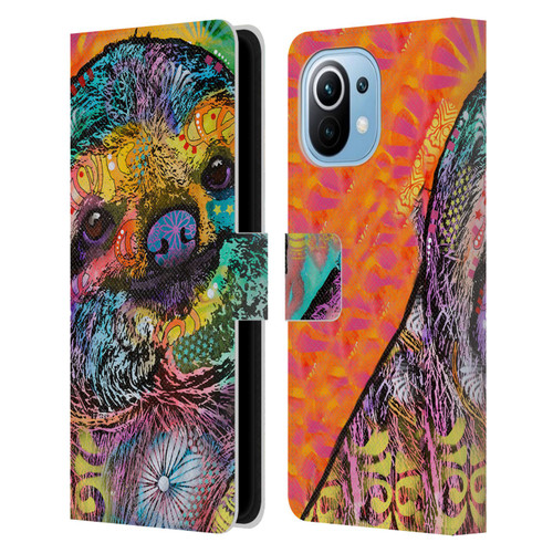 Dean Russo Wildlife 3 Sloth Leather Book Wallet Case Cover For Xiaomi Mi 11