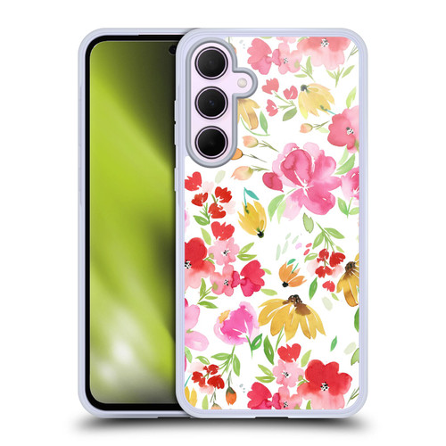 Ninola Spring Floral Flowers Red Soft Gel Case for Samsung Galaxy A35 5G