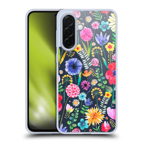 Ninola Spring Floral Flowers Spring Garden Navy Soft Gel Case for Samsung Galaxy A36 5G