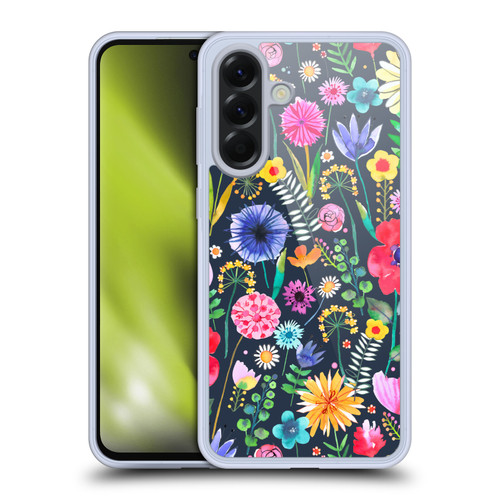 Ninola Spring Floral Flowers Spring Garden Navy Soft Gel Case for Samsung Galaxy A56 5G