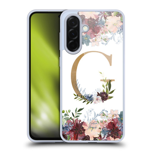 Nature Magick Flowers Monogram Floral Gold Letter G Soft Gel Case for Samsung Galaxy A36 5G