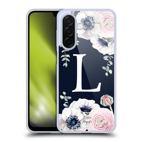 Nature Magick Floral Monogram Navy Flowers 1 Letter L Soft Gel Case for Samsung Galaxy A26 5G