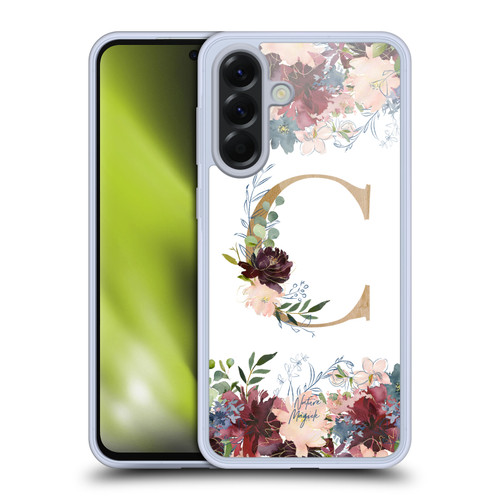 Nature Magick Flowers Monogram Floral Gold Letter C Soft Gel Case for Samsung Galaxy A56 5G