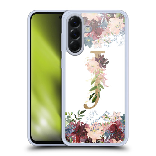Nature Magick Flowers Monogram Floral Gold Letter J Soft Gel Case for Samsung Galaxy A56 5G